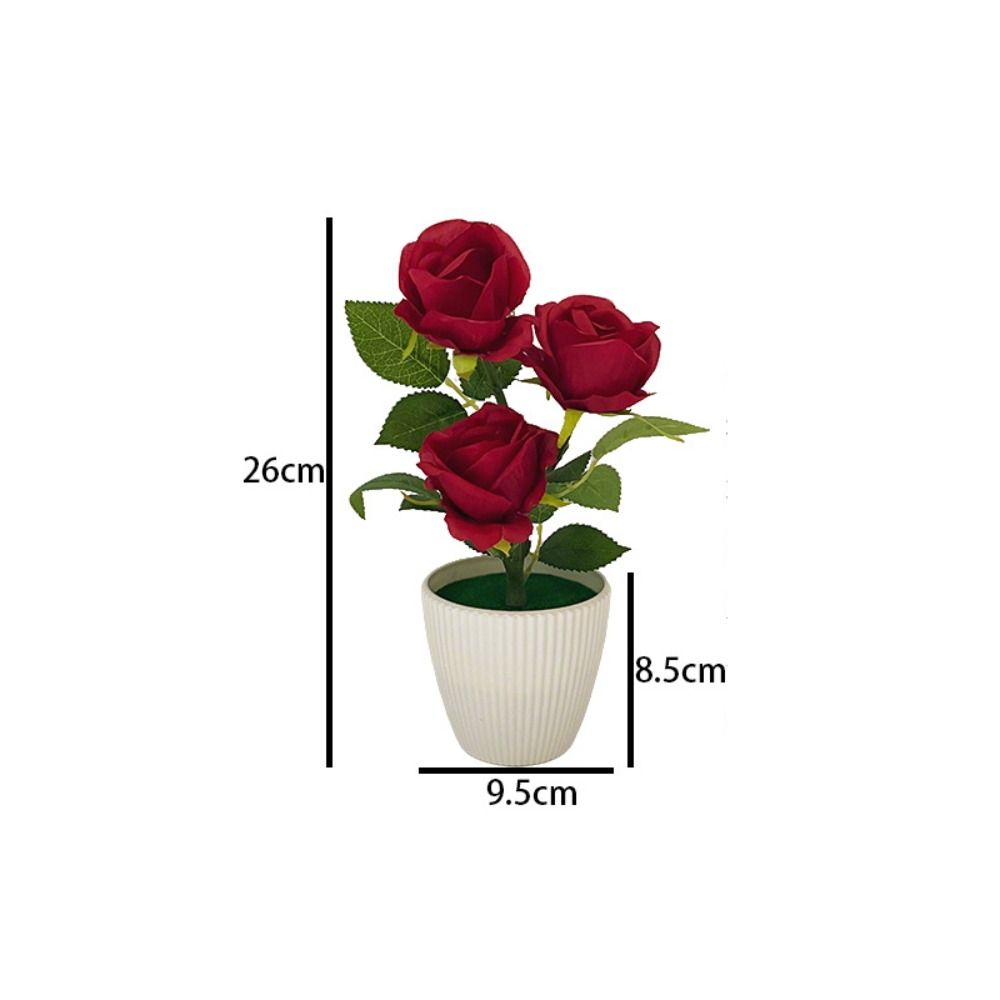 Multi-Bloom Artificial Faux Plants Simulated Bonsai New Artificial Rose Potted Flowers  Home Decor