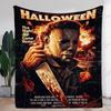 Halloween Michael Myers Throw Blanket - Cozy Plush Fleece Blanket Featuring Iconic Horror Movie Design with Michael Myers and Ki