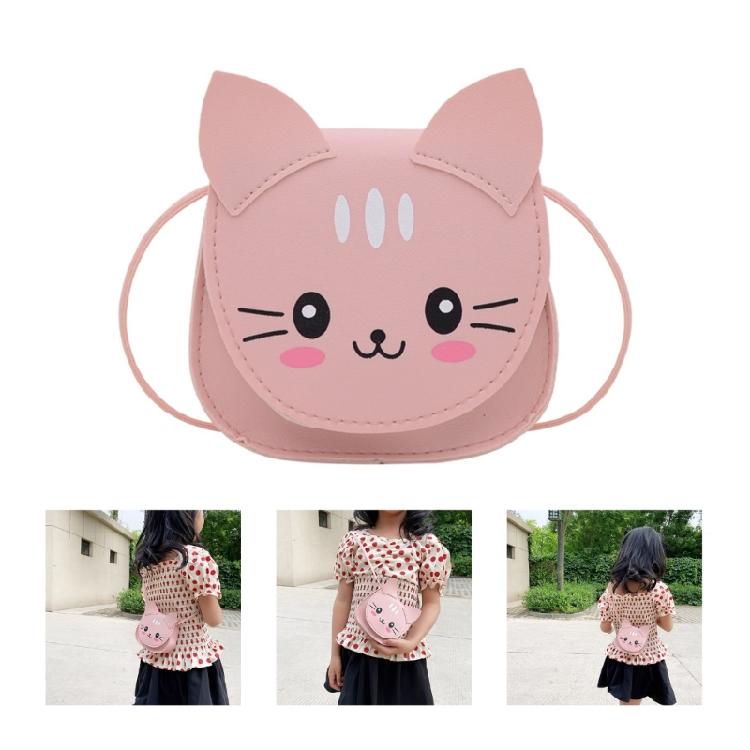 Unique Cats Pattern Shoulder Bag For Children Compact Size Adjustable Strap Crossbody Bags Girls Fashionable Mini Purse