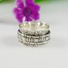 Flower Design Sterling Silver Spinner Ring: Handmade Meditation Fidget Ring