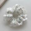 Korean Style Summer Scrunchie with Lace Bowknot - Floral Hair Accessory for Women