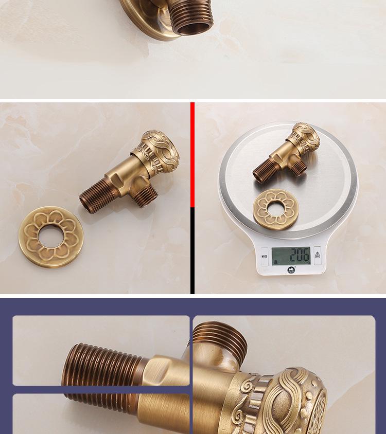 Antikes Messing Geschnitzt Retro Verdickt Schwarz Explosionsgeschützt Heiß/Kalt Eckventil