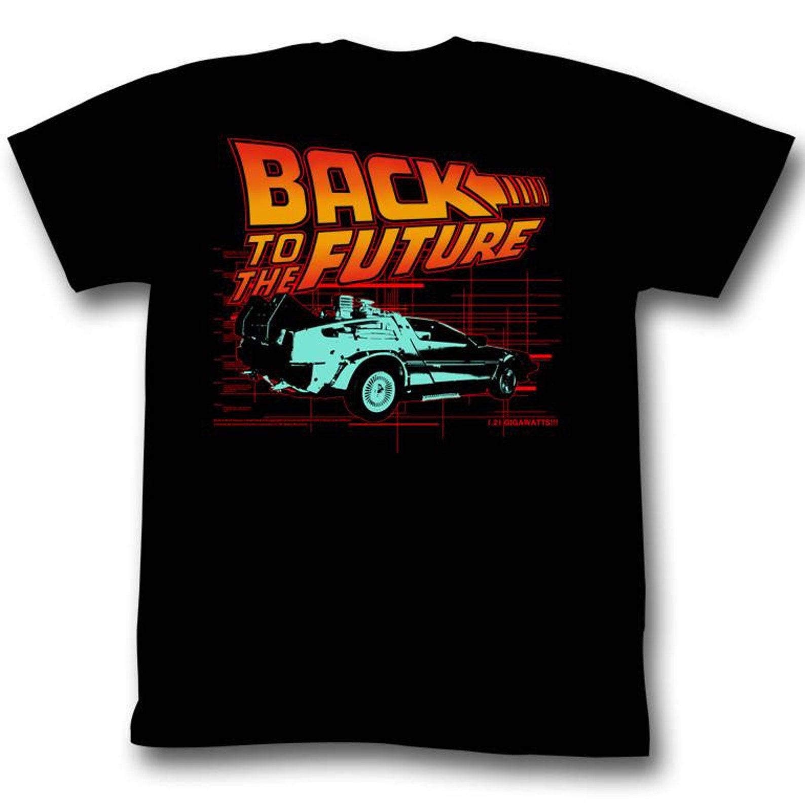 Back to the Future Neon Black Adult T-Shirt 4XL