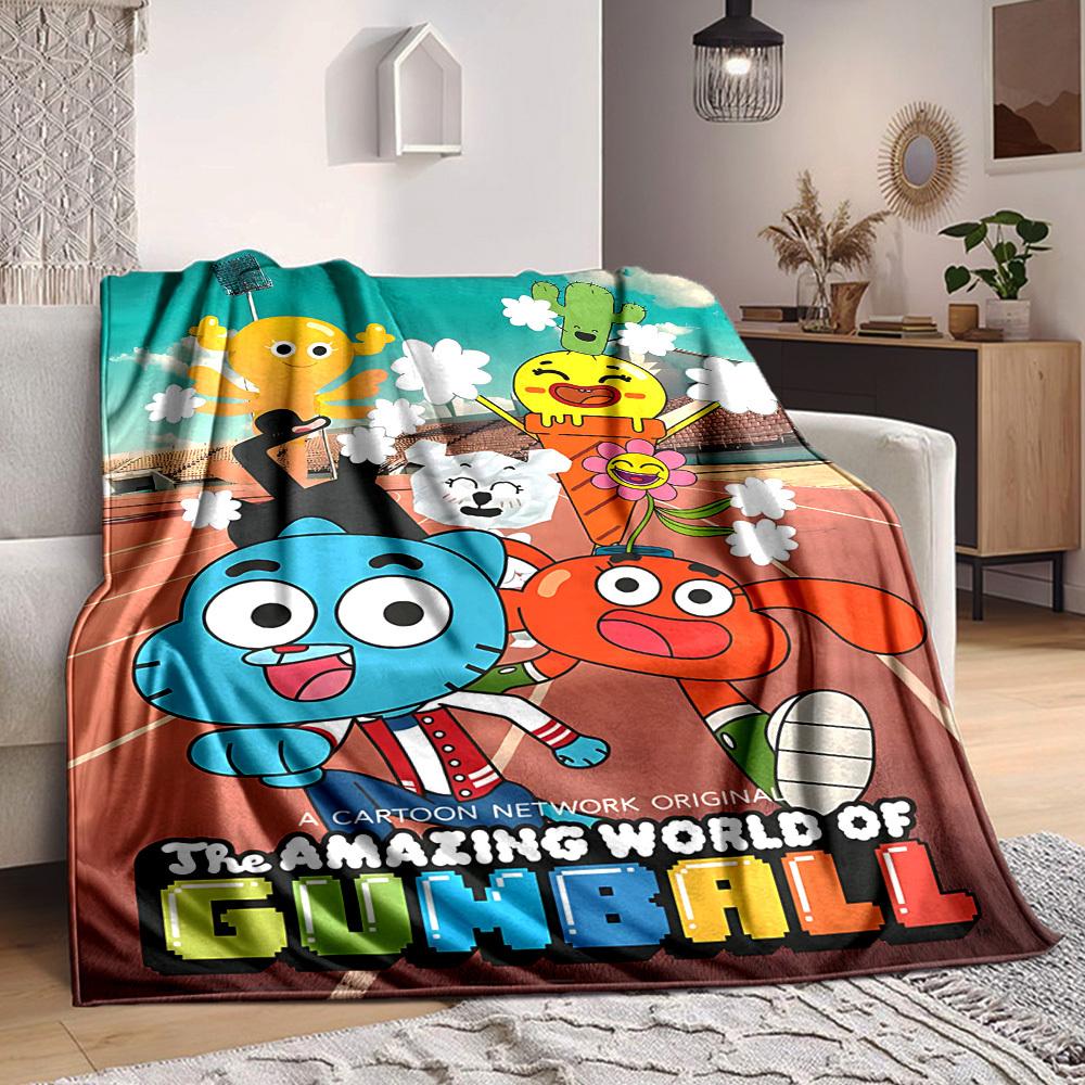 1 pezzo The Amazing World of Gumball Coperta Plaid in Flanella Leggera Morbida Calda per Tutte le Stagioni per Divano, Letto, Viaggio, L1029015