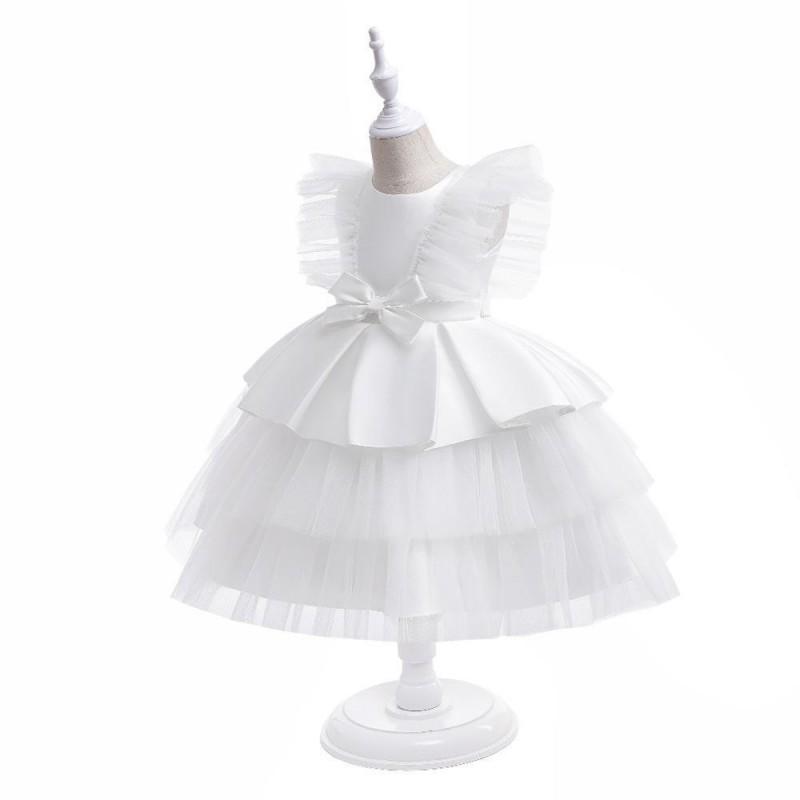 Girls Princess Tulle Dress Flower Girl Wedding Party Piano Performance 4-10Y