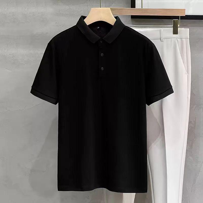 Turn-down Collar Business Casual Fashion T-Shirts Pullovers Temperament Simplicity Solid Button Short Sleeve Men's Clothing 2023