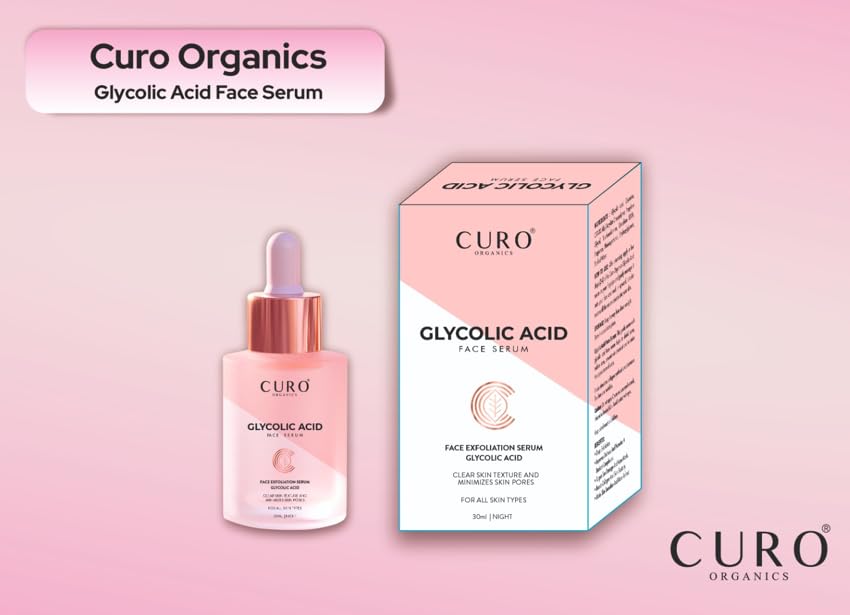 Curo Organics Glykolsäure Gesichtsserum Peeling Aufhellende Formel Geeignet Für Alle Hauttypen Tägliche Hautpflege-Essential