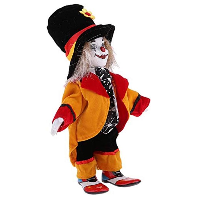 Klassieke Clown Poppenbeeldje Porseleinen Clown Beeldje Nostalgisch Verzamelfiguur Poppen Boekenplank Haarden Decoratie