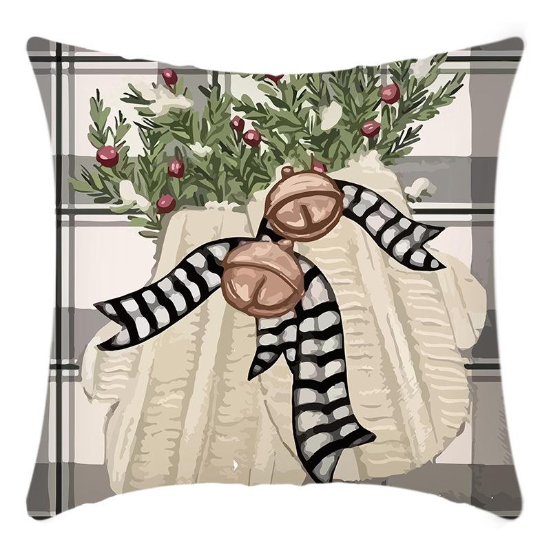 New Christmas Pillow Cover Christmas Snowman Short Plush Linen Print Elk Home Ornament Pillow Pillow Premium Durable