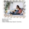 Clear Acrylic Picture Frame Magnetic Double Sided Photo Frame Freestanding Thick Block Scalloped Picture Frame for Desktop Display