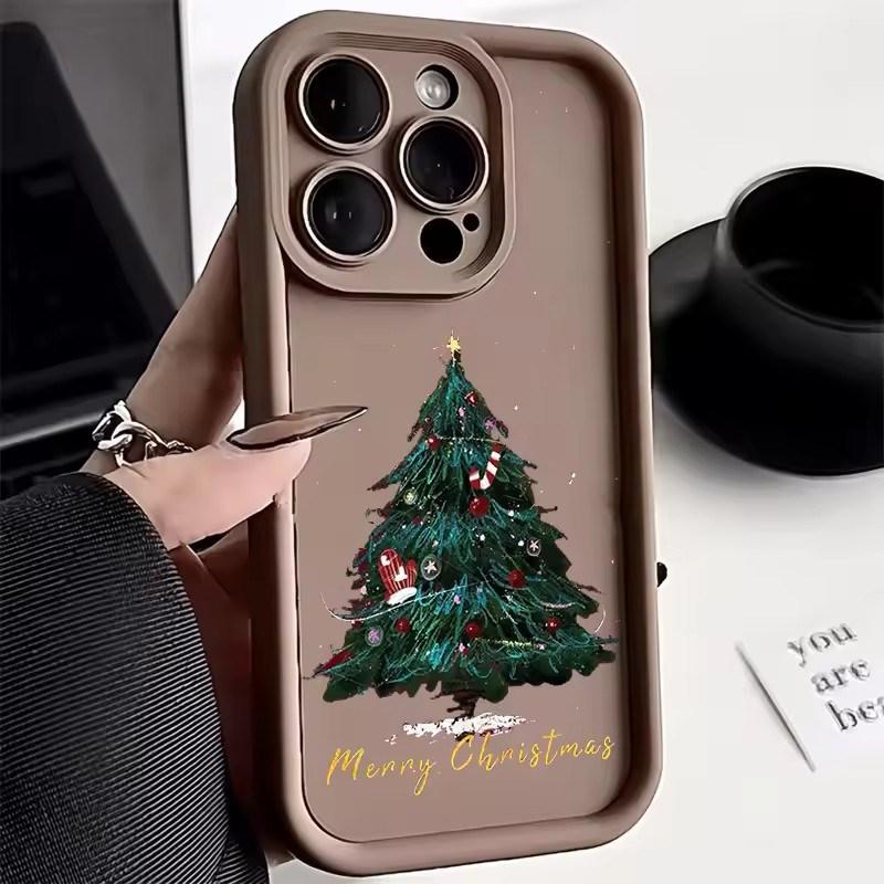 Christmas Tree Soft Case For iPhone 17 Funda iPhone 13 12 14 15 16 Pro Max 11 XR XS X 7 8 Plus SE 2020 Shockproof Silicone Cover