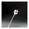 Sea Drop Kanzashi Hairpin with Luminous Firefly Glass, Dragonfly Bead, Pink 14mm, Glow-in-the-Dark, Silver, Single Prong, Japanese Hair Accessory for