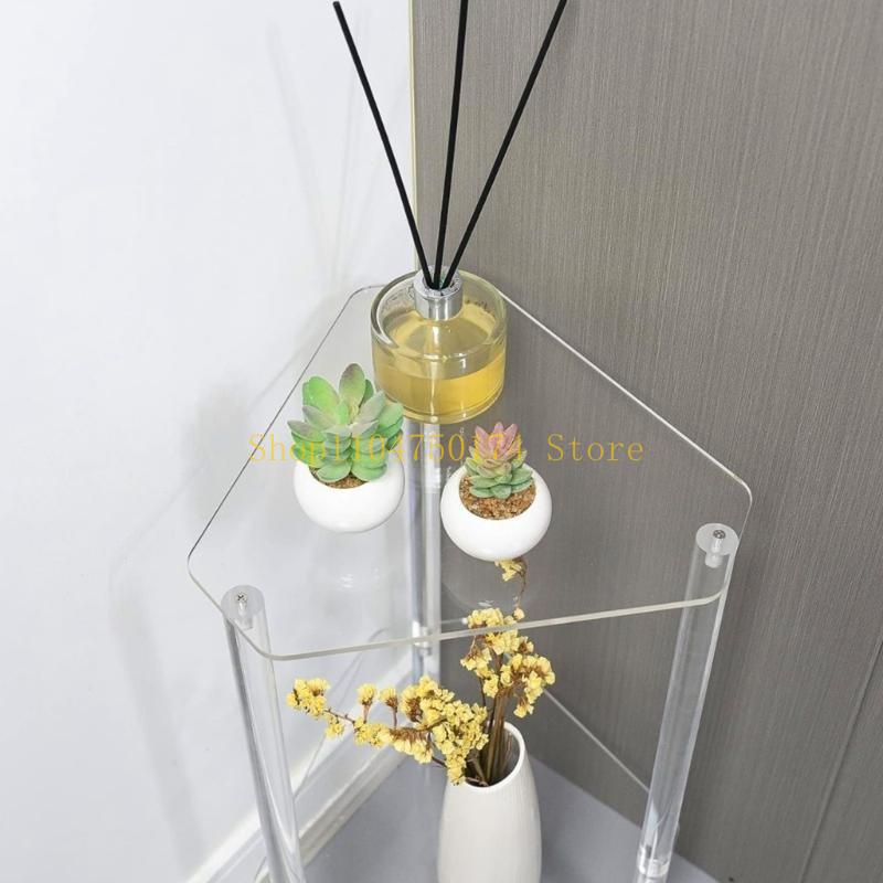 Acrylic Coffee Table Clear Multipurpose Furniture Sturdy Side Table Transparent Desk Polygonal Shape Bedroom Nightstand top sale
