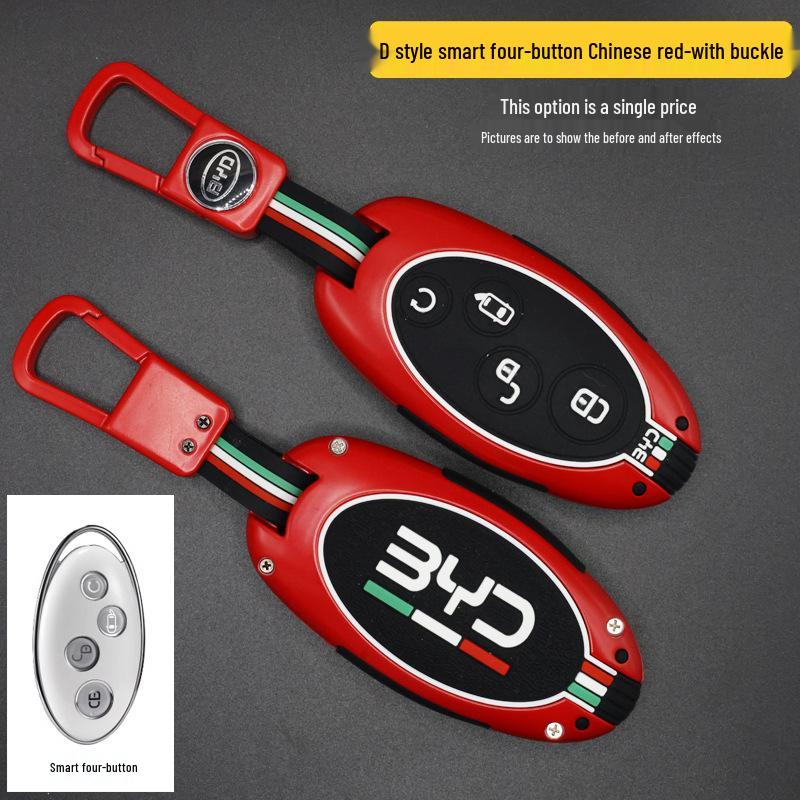 BYD Car Key Cover Buckle for Song MAX, Qin 80, S7 - Metal Protective Shell