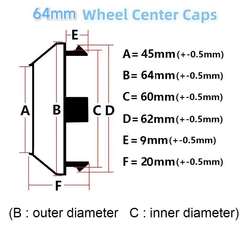 BBS Emblem Badge 4pcs 64mm-45MM Chromium Silver Wheel Center Caps Hub Rims Cover Car Styling