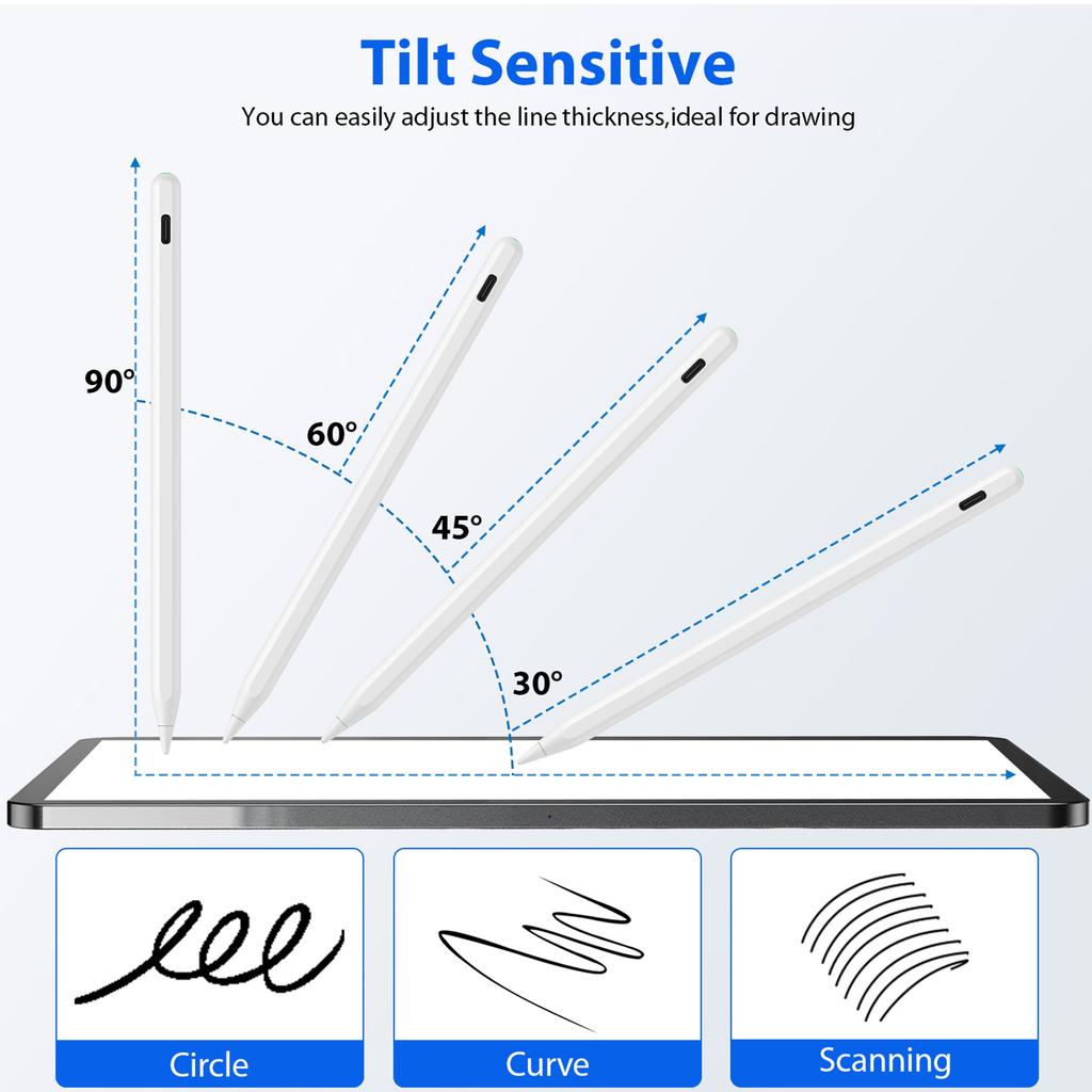 Capacitive Pens with Magnetic Charging High Sensitivity Capacitive Pen with Tilt Pressure