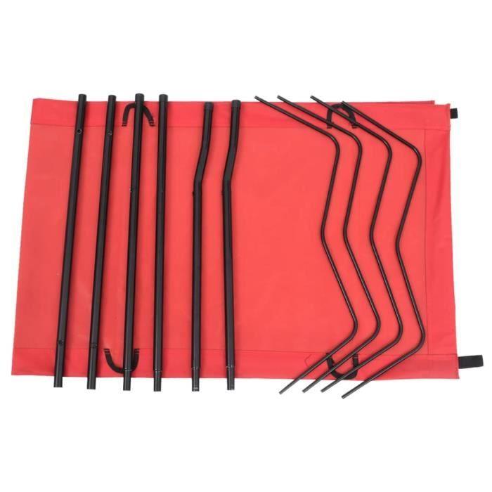 Lit de camping - vidaXL - 180x60x19 cm - Tissu Oxford - Acier - Rouge