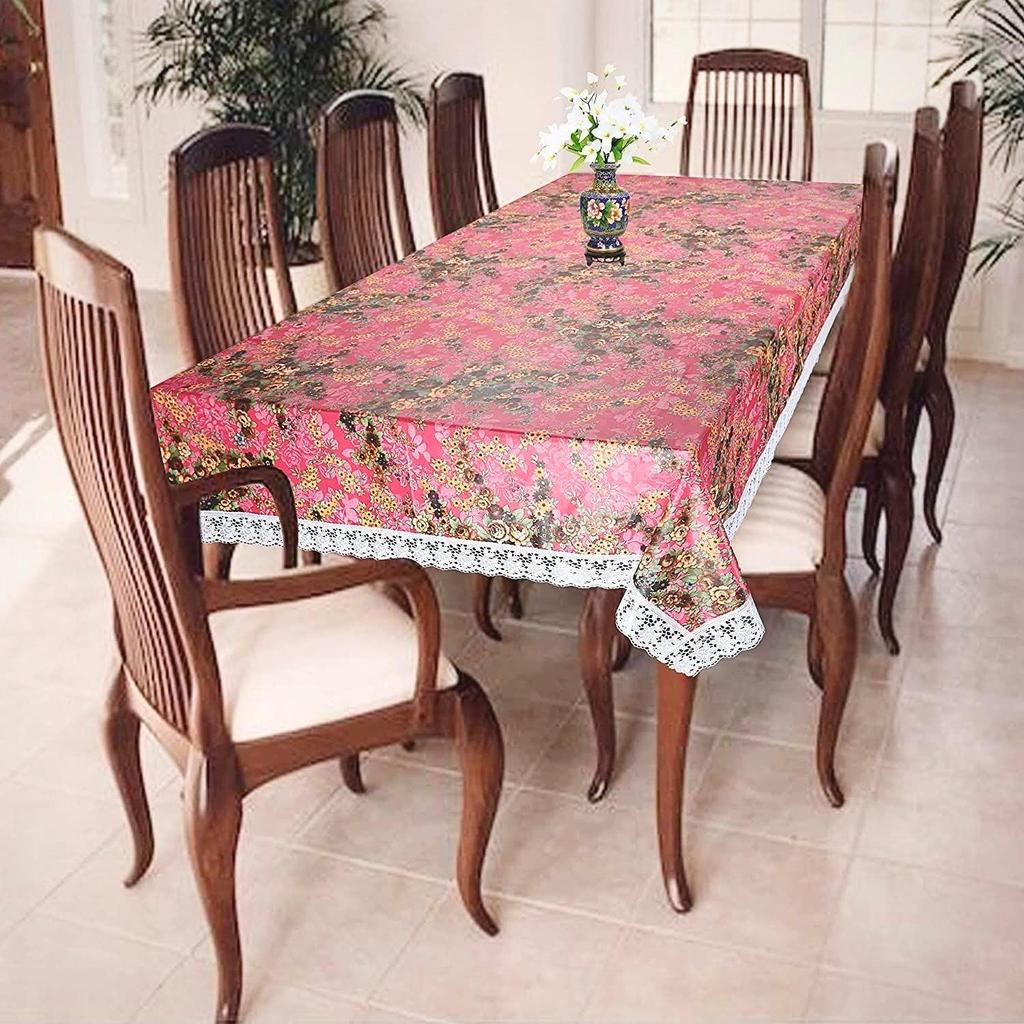 Premium 6-8 Seater Dining Table Cover, Waterproof and Dustproof (Digital Pink, 60x90 Inch- 6-8 Seater)
