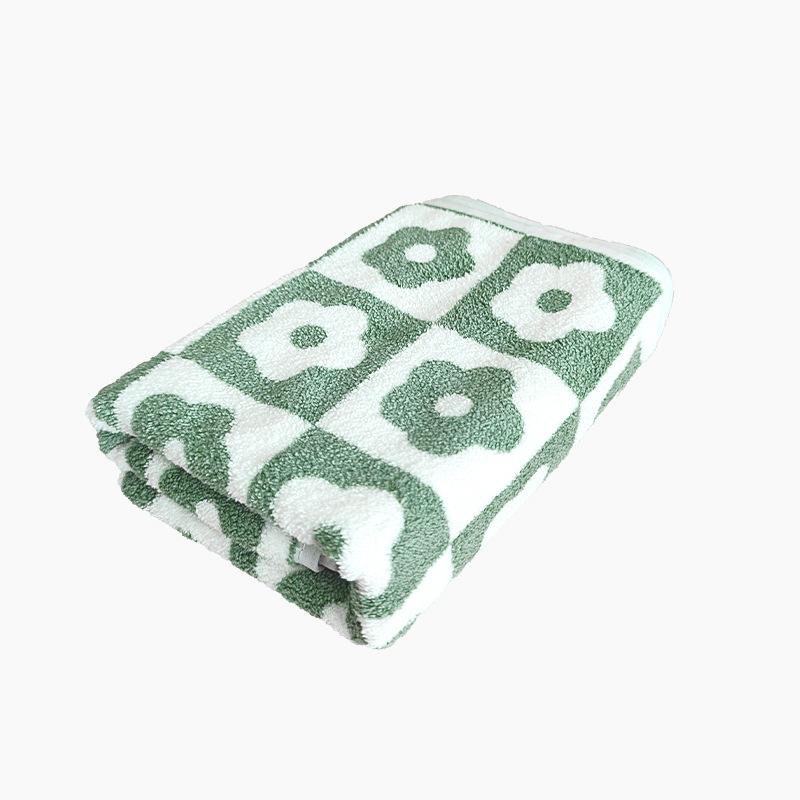 

1pc Flower Pattern Face Towel Dormitory Water Absorbent Quick-Drying