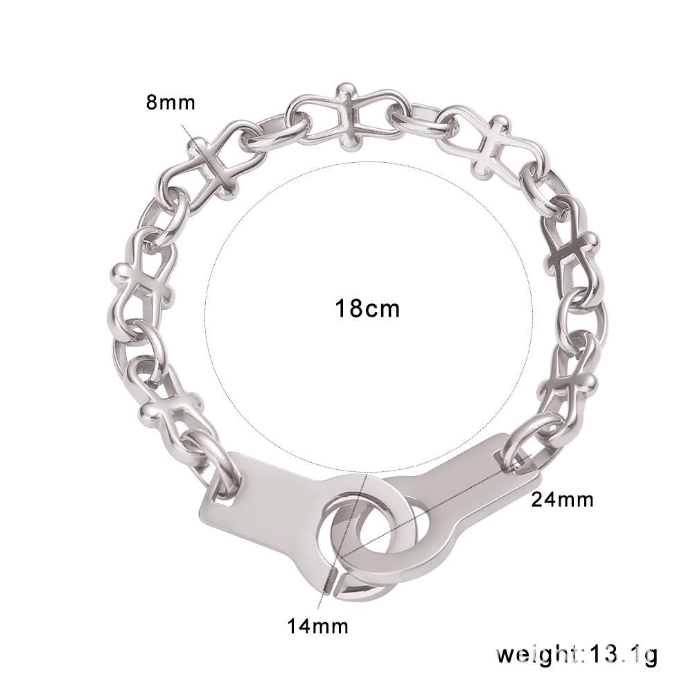 Meishiduo Titanium Steel Bow Necklace  Bracelet with Gold Lock Pendant