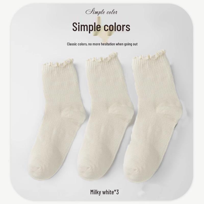 

Женские хлопковые носки средней длины с кружевной отделкой «Грибной край» - Весенне-летние - Идеально подходят к кожаным туфлям JK