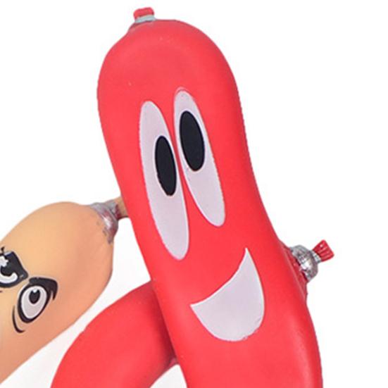 צעצוע חם וגמיש להוצאת נקניקיות עם חול זיכרון, TPR רך לפידג'ט להקלה על מתח, גאדג'ט דחיסה בצורת נקניקייה ריאליסטי לילדים ומבוגרים