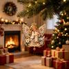 Salvadanaio Decorativo Albero di Natale Portacandele Angelo Ornamento da Appendere, Ciondolo Denaro Acrilico per Decorazione Festiva, Contenitore Ricordo Stagionale Festivo