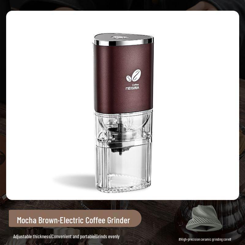 Electric Coffee Bean Grinder - Portable Hand-Crank Coffee Maker, Small Automatic & Household Use