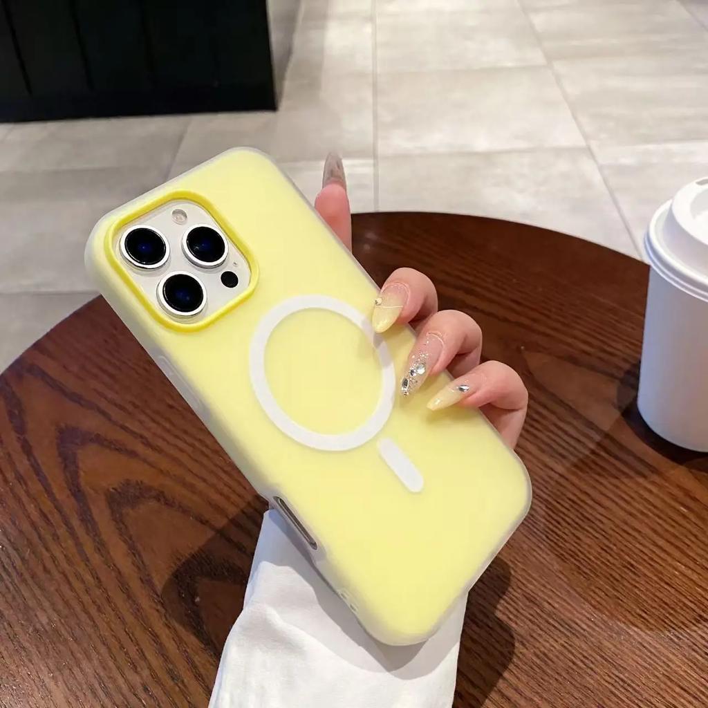 Bright Fluorescent Magnetic For Magsafe Case For iPhone 17 16 15 14 13 12 11 Pro Max 16 PLUS 17 Air Wireless Charge Cover