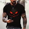Men's T-shirt Devil Graphics Short Sleeved O Neck Streetwear Tops Tee Loose Outdoor Sportshirt