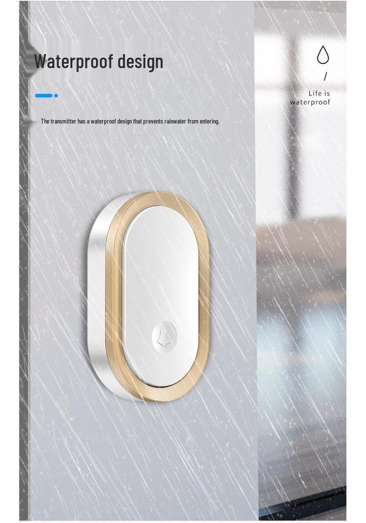 Smart Wireless Doorbell System: Water-Resistant, Dual Chimes, Long-Range Remote Control