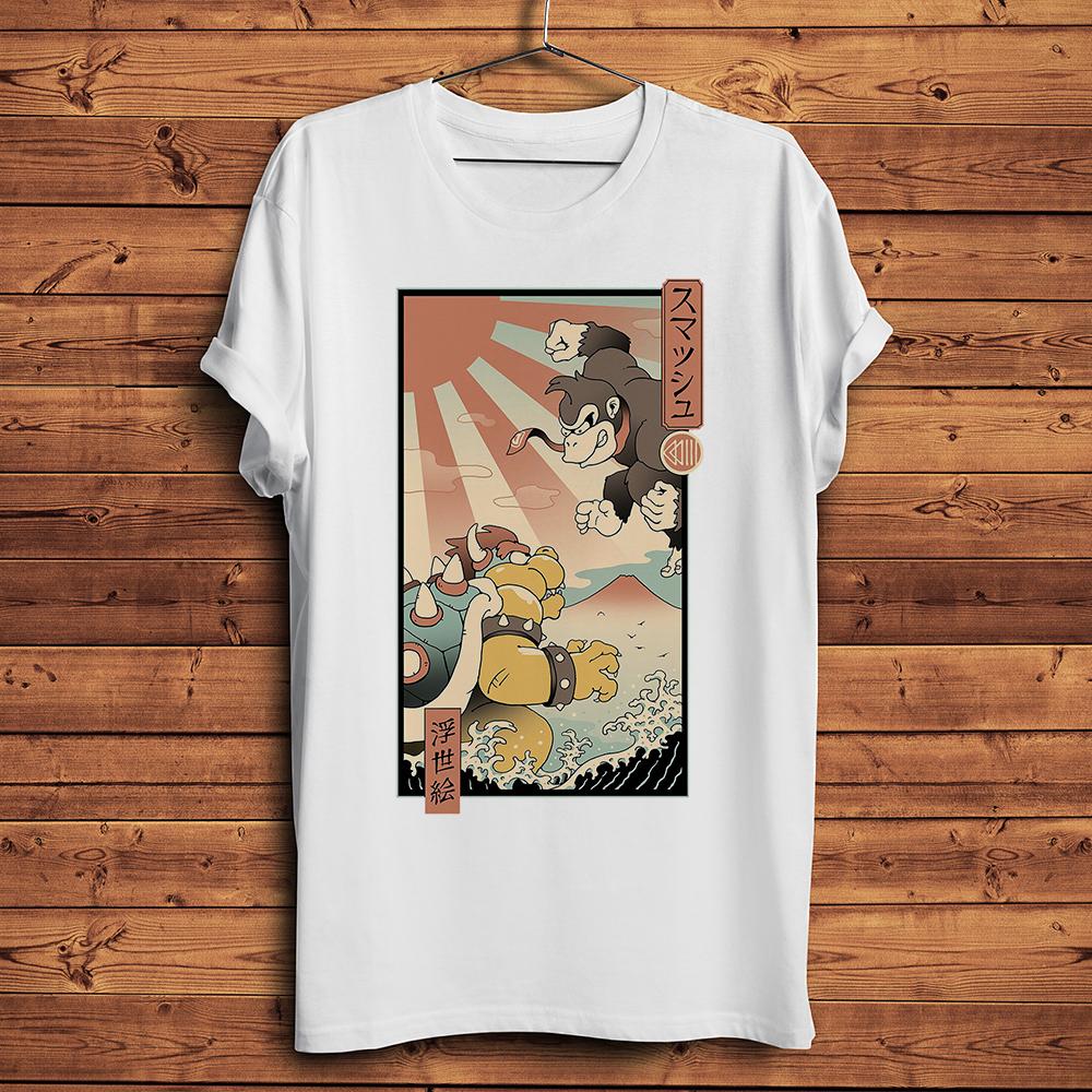 Japan traditional Ukiyoe kaiju Gorilla Kaiju Smash funny t shirt Unisex summer new white casual tshirt unisex streetwear tee S