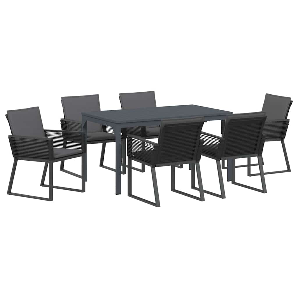 Garden Dining Set 7 pcs Anthracite Poly Rattan