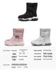 Girls' High-Top Warm Winter Snow Boots - Thick, Comfortable, Fashionable, Plus Velvet Cotton