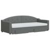 Extendable Daybed with Drawers Dark Grey 80x200 Cm Fabric