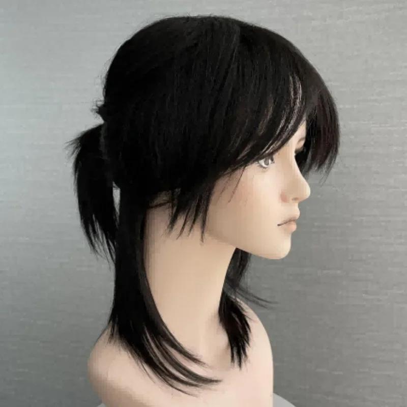 Pink Short Wig for Boy Men Cool Cosplay Blonde Black Wigs Synthetic Wig Heat Resistant Fiber Peruca Cacheada Sintetica