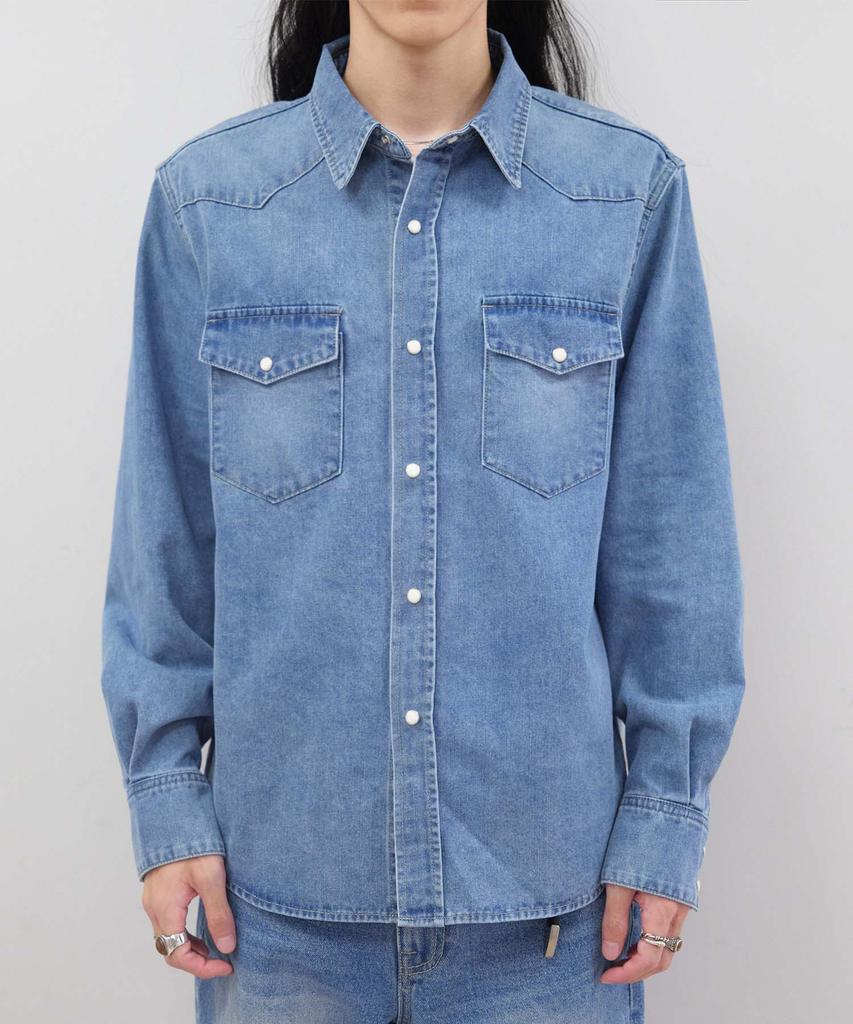 PLAC [Mergo X Plack] Classic Western Denim Shirt K52 Blue