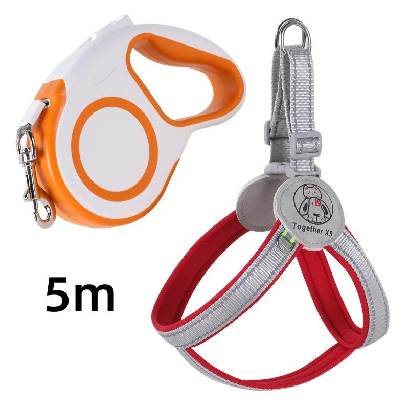 Guinzaglio per animali domestici, imbracatura riflettente, stile gilet, guinzaglio per cani
