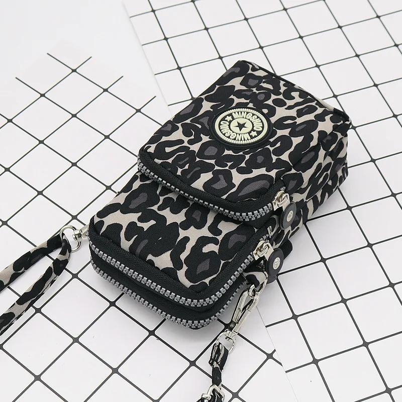 Nylon Schulter-Crossbody-Handytasche für Damen, Sport Laufen Mehrschichtige Reißverschlusstasche Armbandtasche, Clutch Münzbörse, Schlüsselhalter