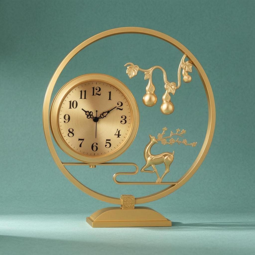 Brass Tabletop Clock Finish Decorative Ornate