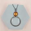 1 Metal Circular Magnifying Glass Pendant Reader Reading Magnifying Glass Pendant Sweater Chain Pendant Lens Pendant Necklace Fashion Mother's Day
