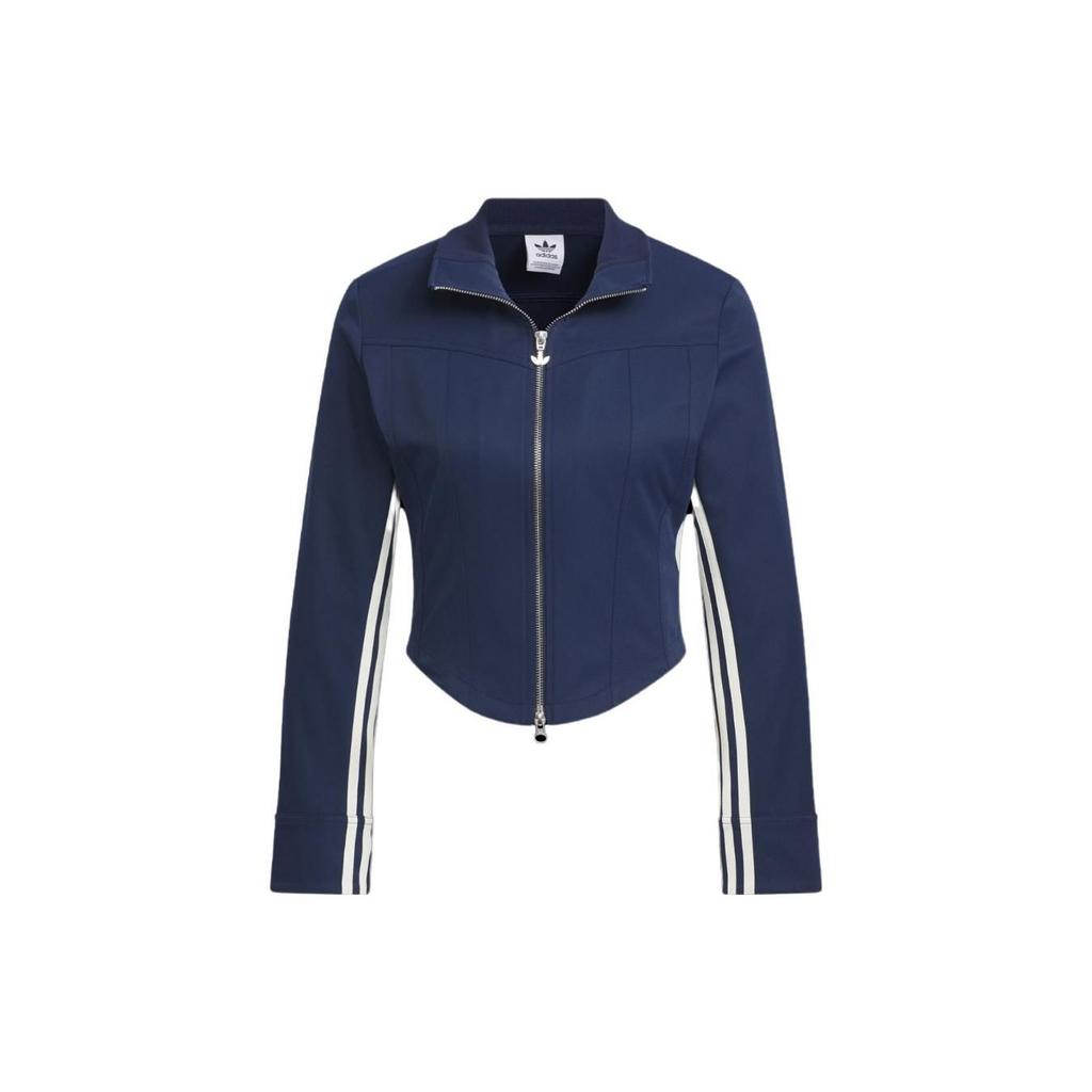 Adidas Originals X Notitle Co-Branded Series FW23 Triple Stripe Zip-Up Collar Jacket Women Jacket Blue IN1050