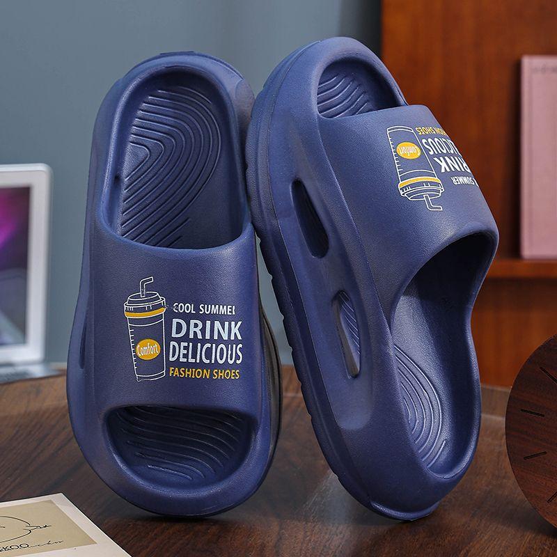 Men Summer Indoor-Outdoor Slippers  Non-Slip Thick-Soled Ultra-Soft Bathroom Slides for Couples