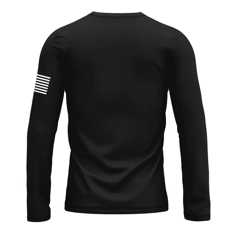 Spring and Autumn American Flag Pattern 3D Digital Printing Men's Long Sleeve T-shirt Fashionable Outdoor Wearing Comfortable Polyester Fiber