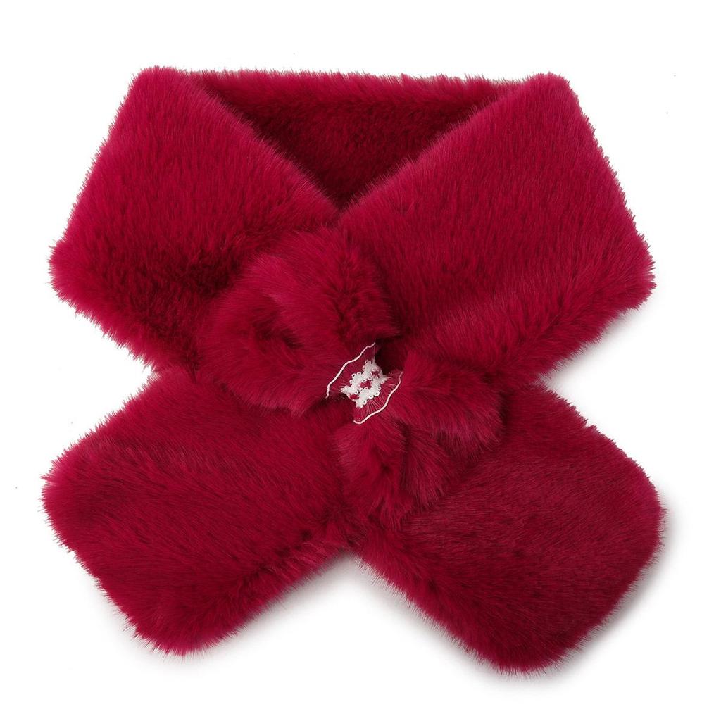 Cozy Korean-Style Women's Scarf: Soft, Furry, Warm, and Age-Reducing Neckband for Autumn and Winter