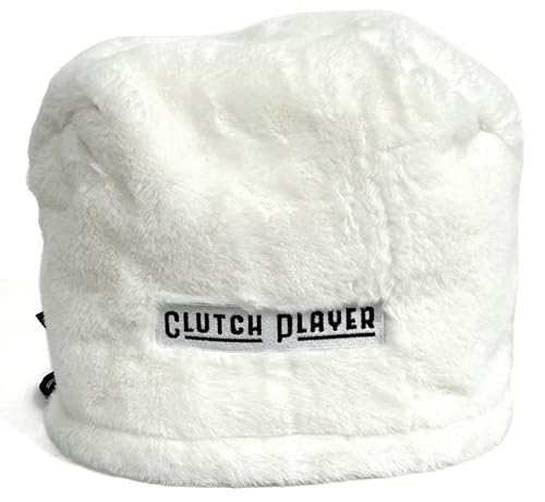 ComoCome Clutch Player Model Iron Cover (White) - Protects Your Golf Clubs with Fluffy Acrylic Boa