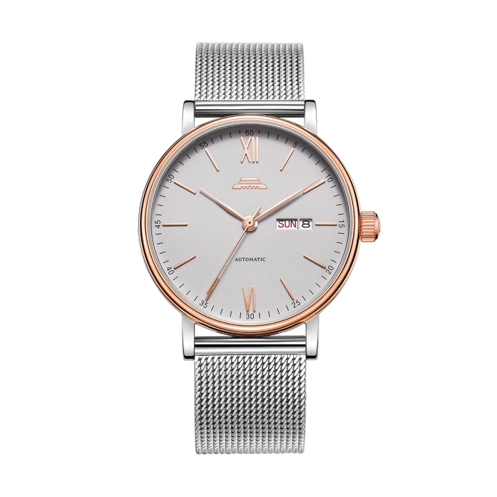 Beijing Classic Series Date and Day Watch 40mm Leather Man Watch Men Mechanical Automatic Skeleton Business Stainless Steel