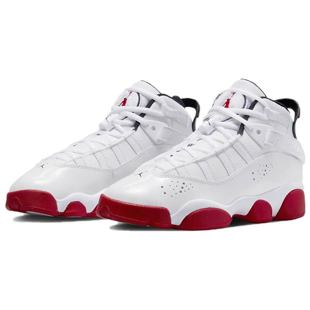 (GS) Air Jordan 6 Rings 'White University Red' Kids' 323419-160