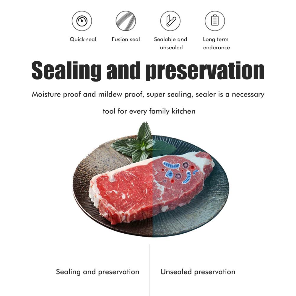 Mini Beutelversiegler Wiederaufladbarer Heißversiegler Lebensmittelbeutelversiegler zur Lebensmittellagerung Tragbarer 2-in-1 Versiegler und Cutter für Kunststoff