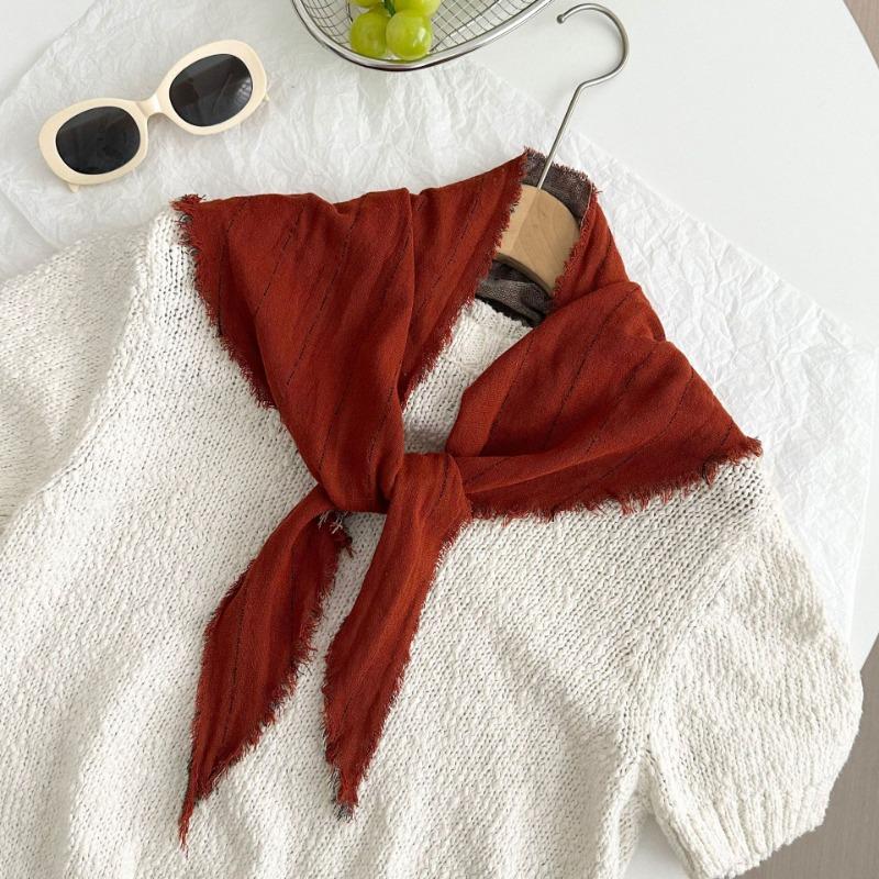 

Хлопковые и льняные шелковые шарфы, новые литературные и художественные старые бахромчатые шали, шарфы, шарфы и шарфы в основном завязываются треугольными шарфами. оранжевый